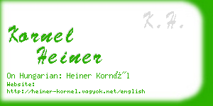 kornel heiner business card